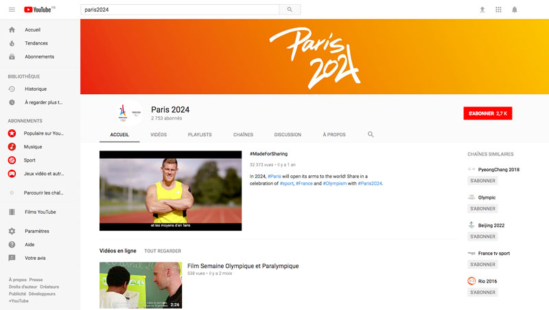 capture chaine youtube paris2024